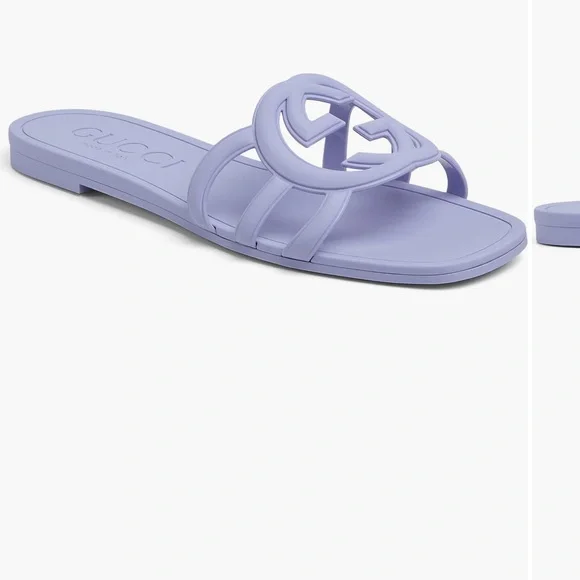 Gucci Light Purple Logo Slide Sandals - Picture 8 of 8